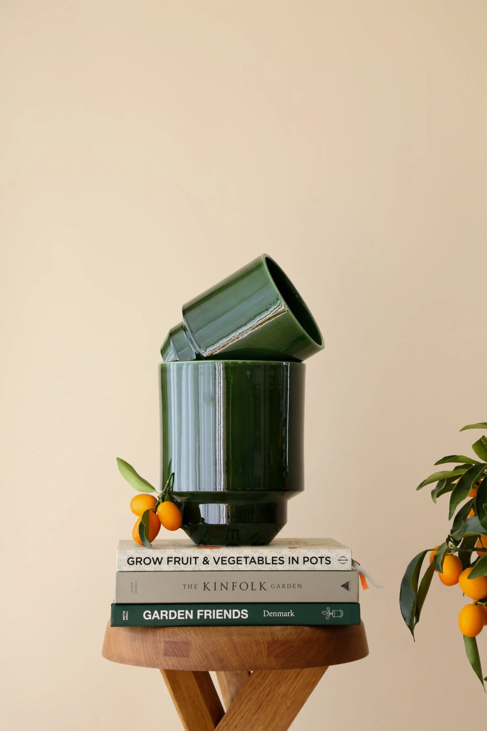 Hoff krukke, glaseret, Grøn