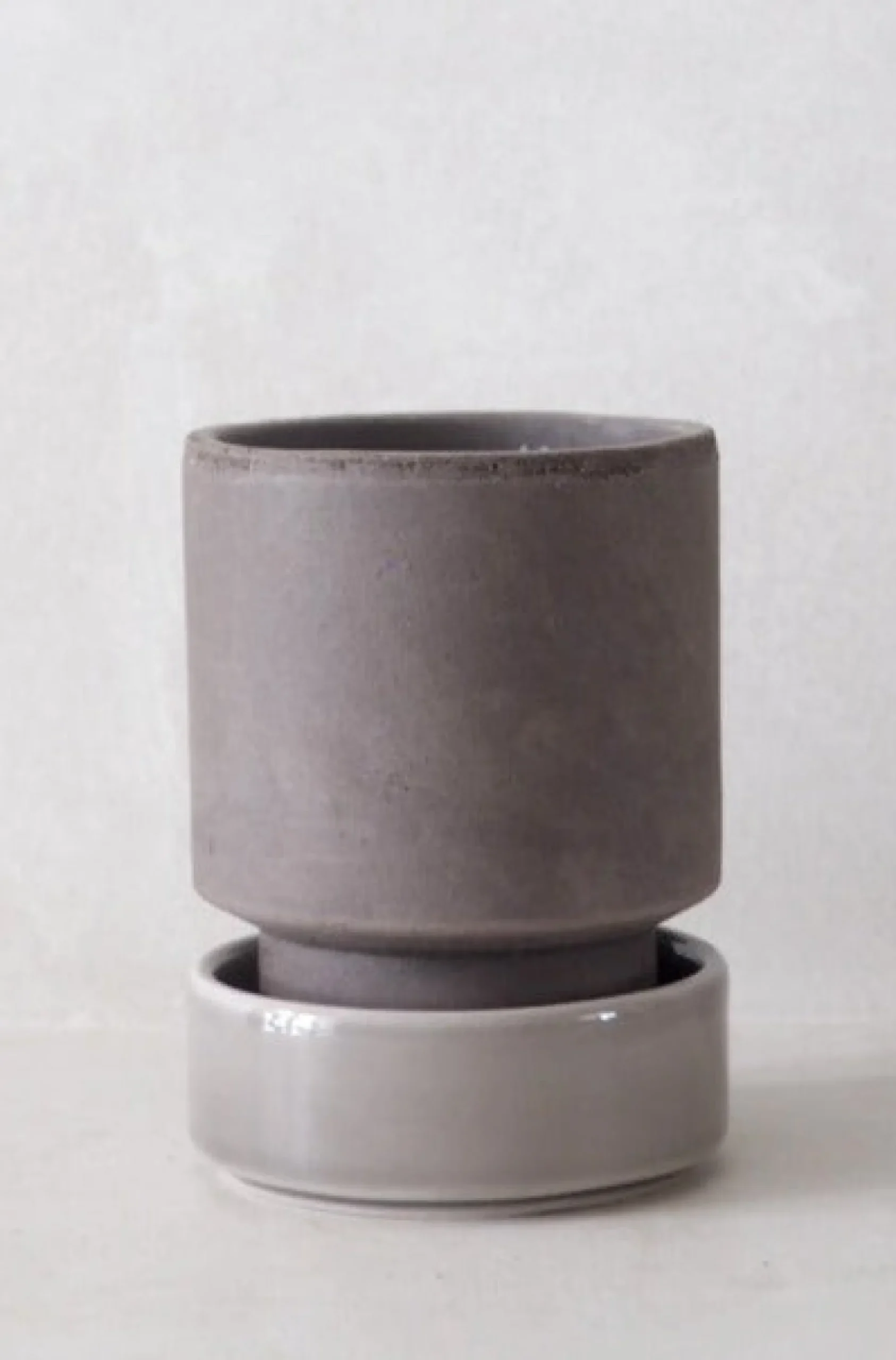 Hoff krukke, raw grey + grå underskål, gulvkrukke
