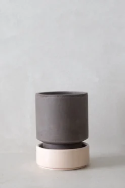 Hoff krukke, raw grey + rosa underskål