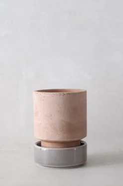 Hoff krukke, raw rosa + grå underskål