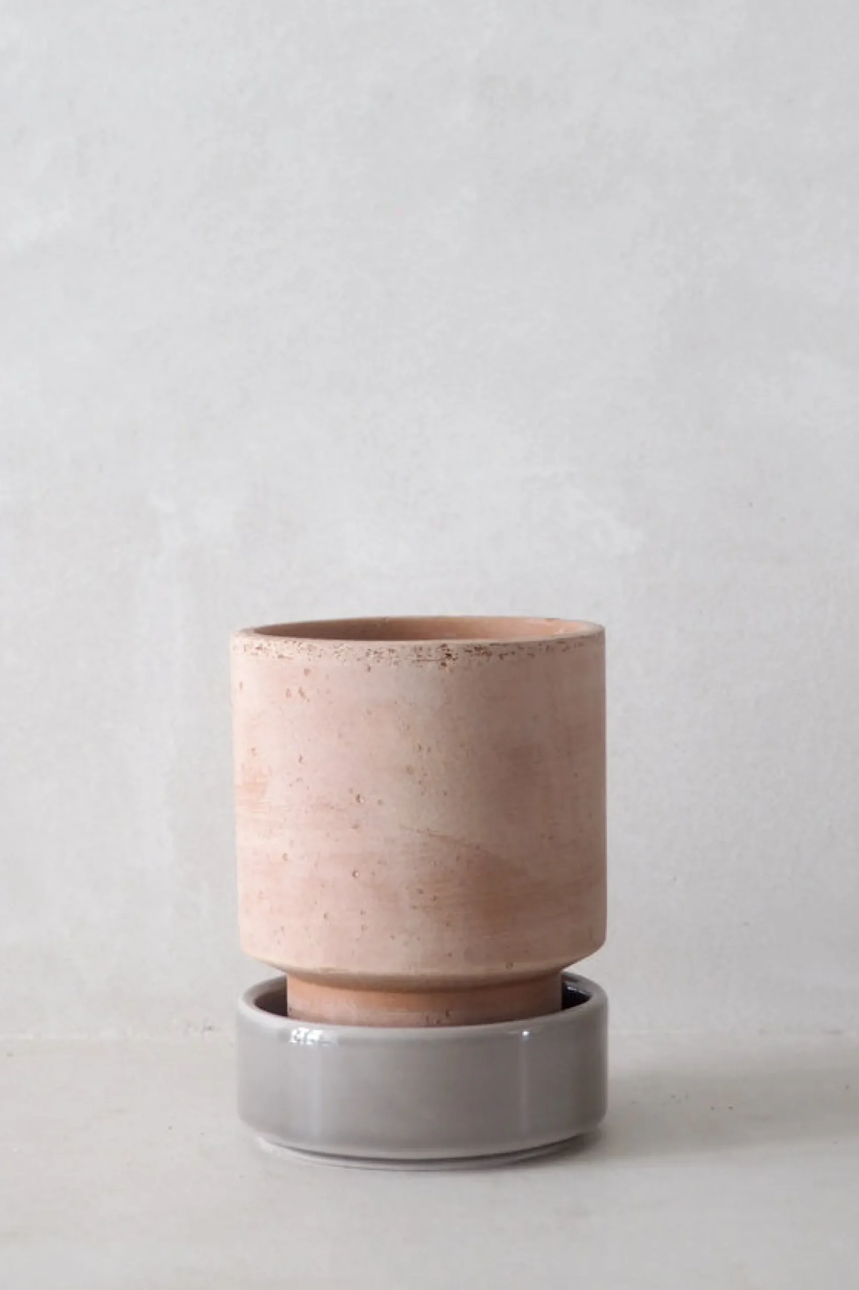 Hoff krukke, raw rosa + grå underskål