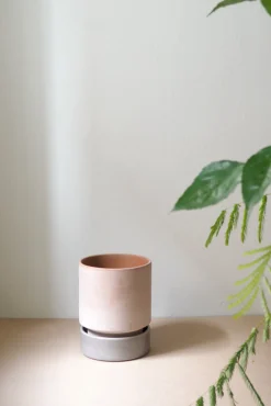 Hoff krukke, raw rosa + grå underskål