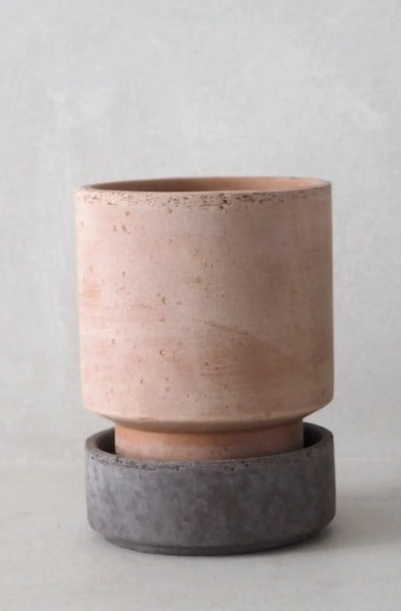 Hoff krukke, raw rosa + raw grey underskål, gulvkrukke