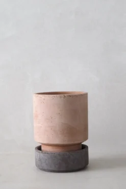 Hoff krukke, raw rosa + raw grey underskål