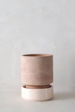 Hoff krukke, raw rosa + rosa underskål