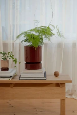 Hoff underskål, glaseret Burgundy